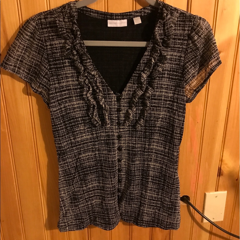 Woman's black and white blouse