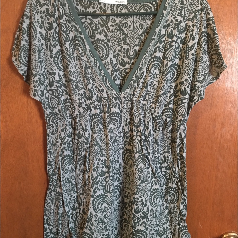 Maurice's: Forest green floral burnout