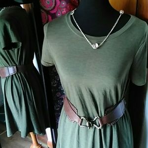 Olive Green Tshirt Dress