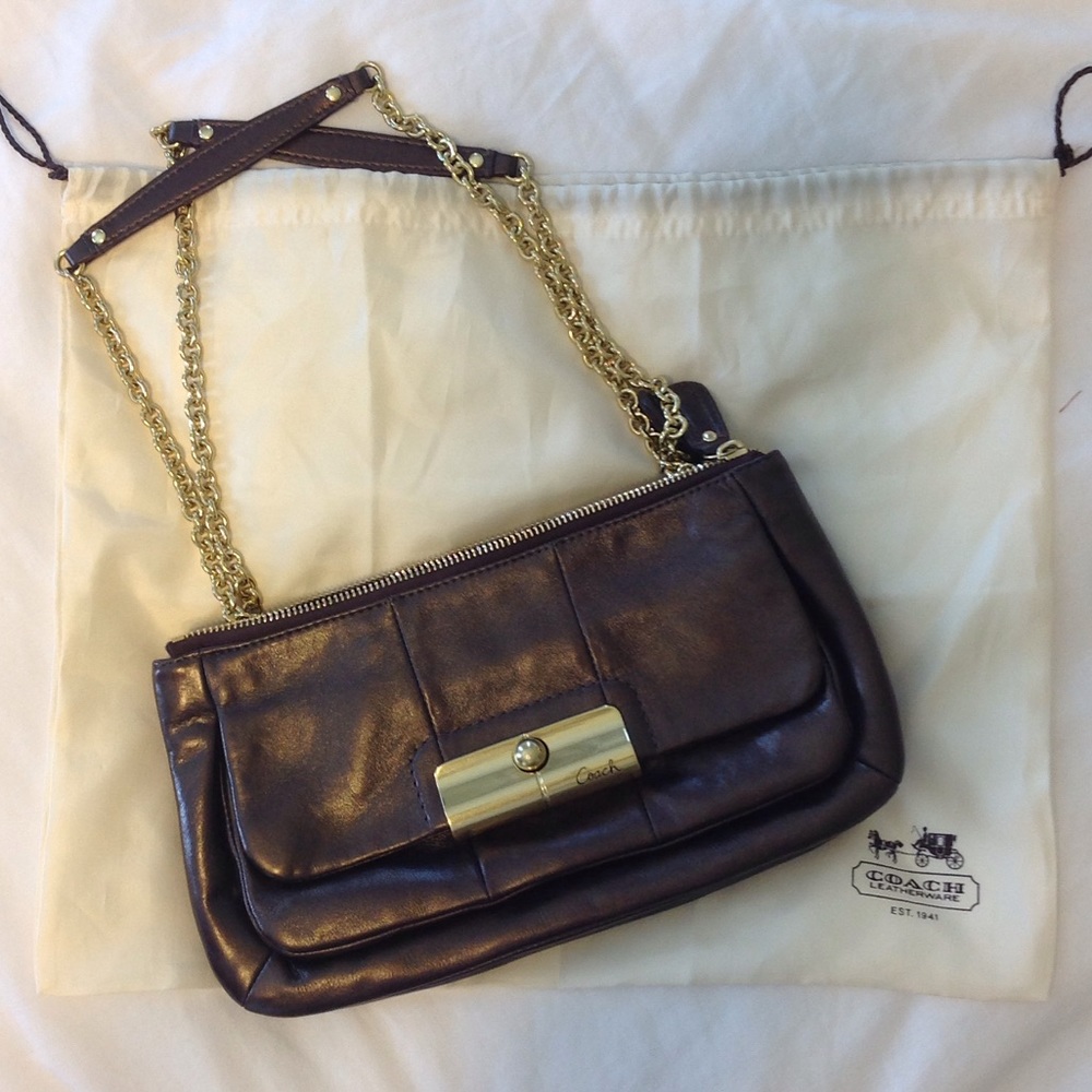 Like New Metallic Brown Coach Shoulder Bag