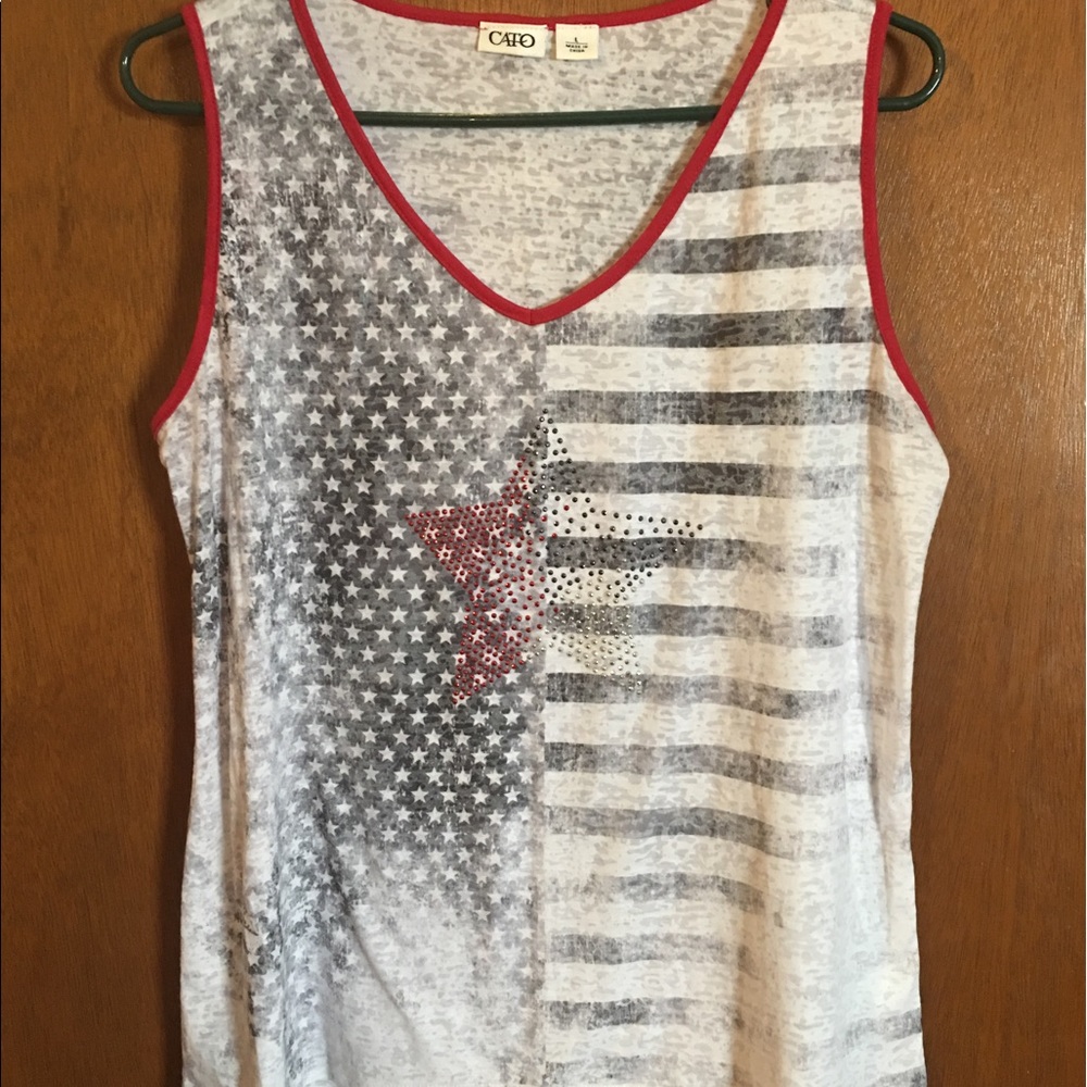 Cato: red/white/blue BLING