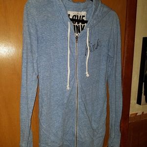 VS Pink hoodie. Lightweight. Heathered blue