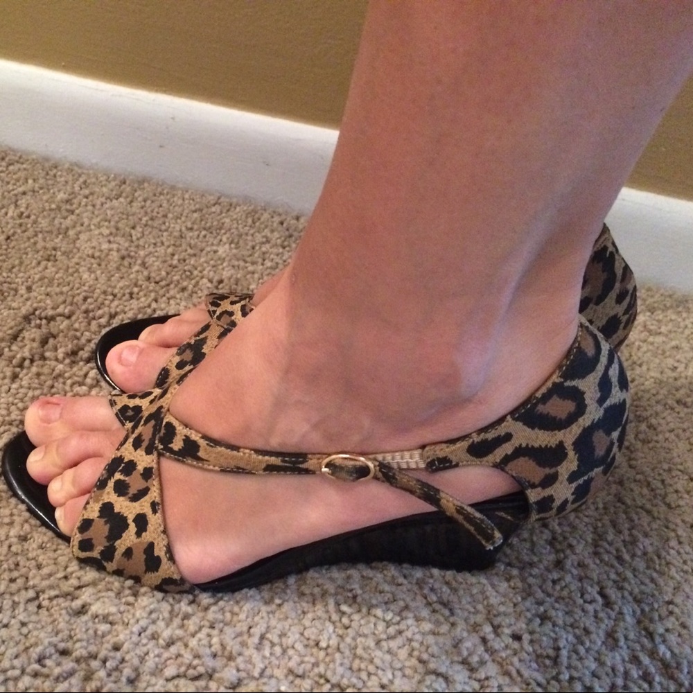 Rampage cheetah wedge heel sandal