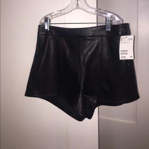 H&M high waisted leather shorts