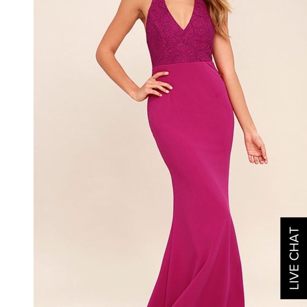 Lulus Love Potion Fuchsia Mermaid gown Size Medium