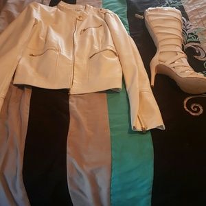 guess jacket and guess gladiator heels