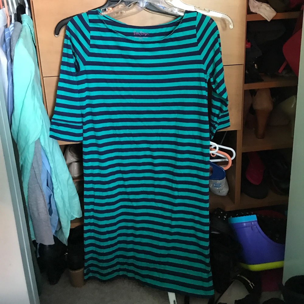 Lilly Pulitzer Marlowe dress in stripped blue
