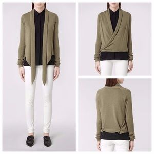 AllSaints Sago Pirate Cardigan in Khaki