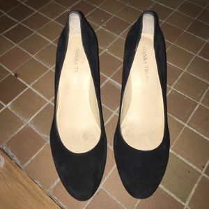 Black suede heels