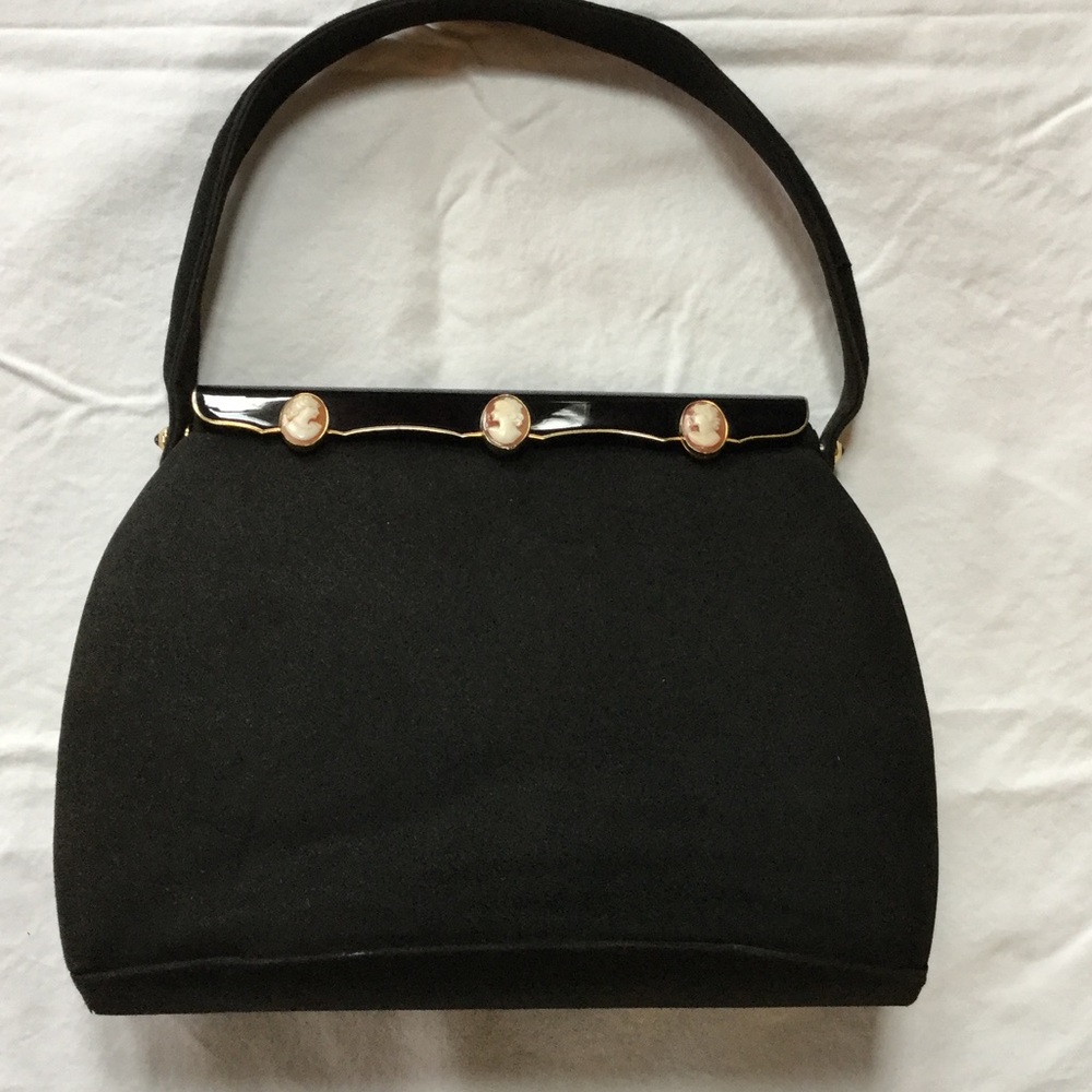 Antique custom made suede handbag