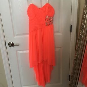 Coral Semiformal Hi-low Dress