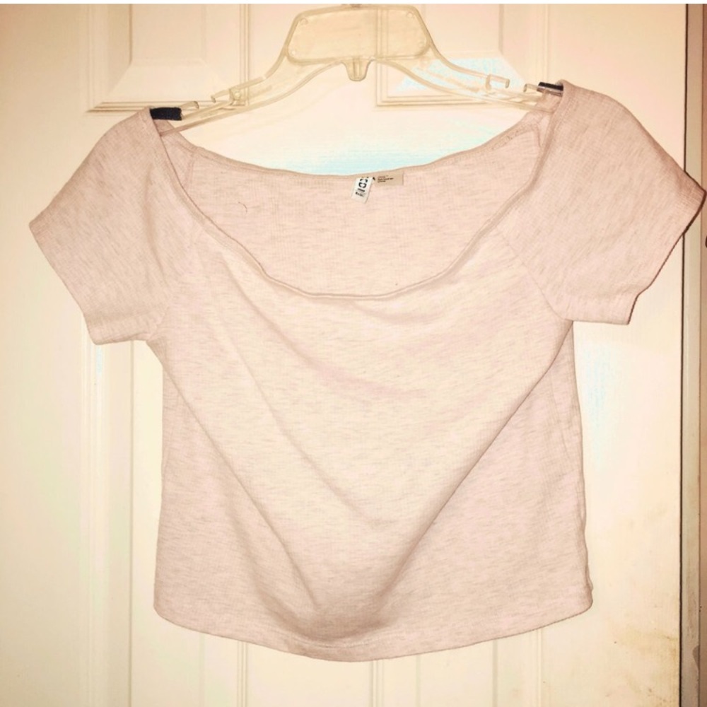 Light Pink Short Sleeve Crop Top