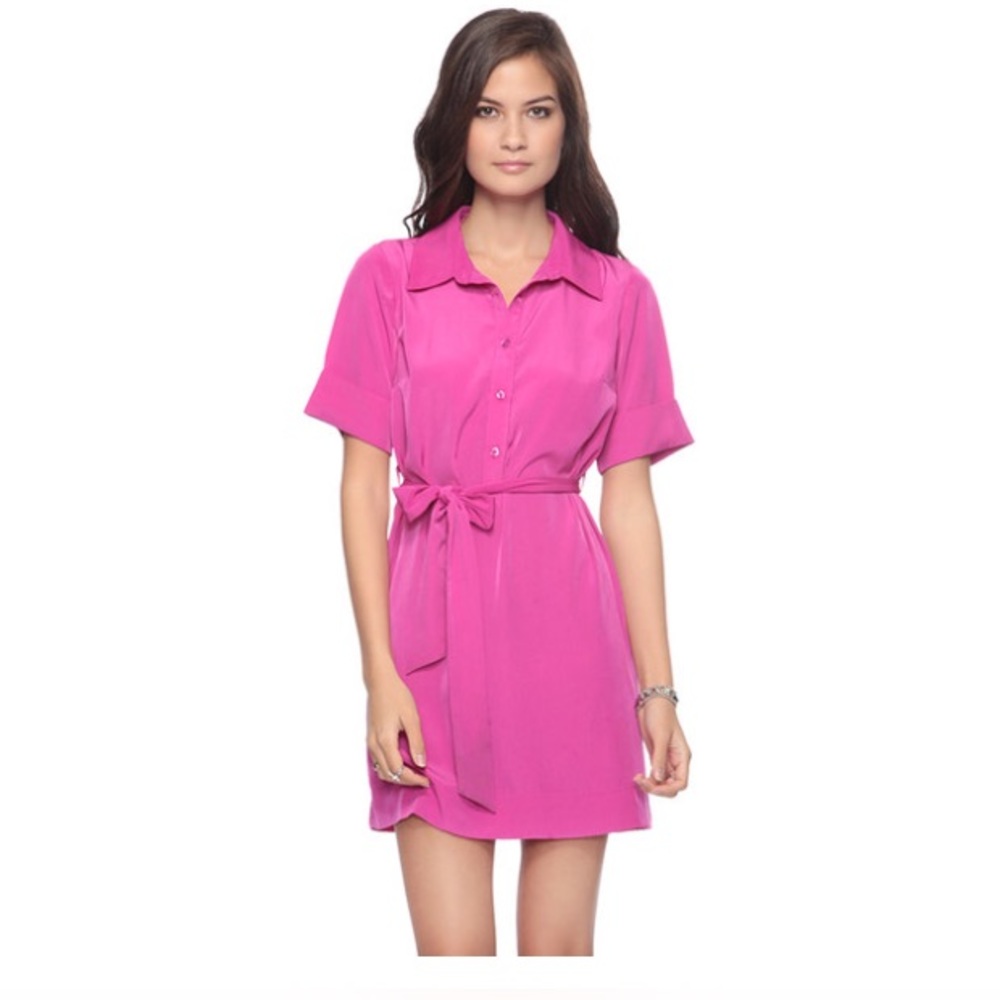 NWT Forever 21 fuchsia shirt dress large