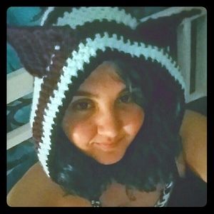 Crochet fox hood