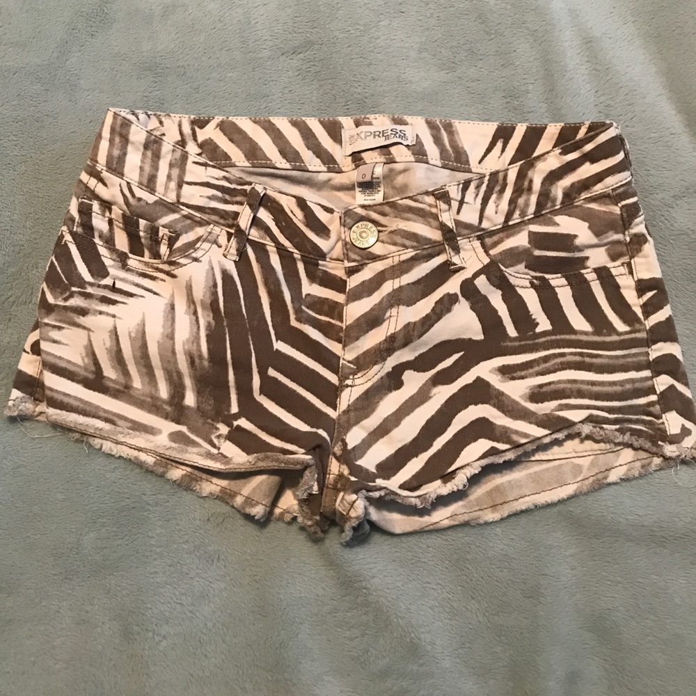 Express Shorts Taupe/White - Size 0