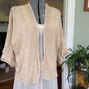 Johnny Was Embroidered Kimono Style Jacket