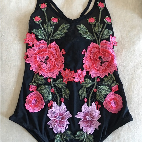 Nasty Gal Tops - Flower Power Body Suit