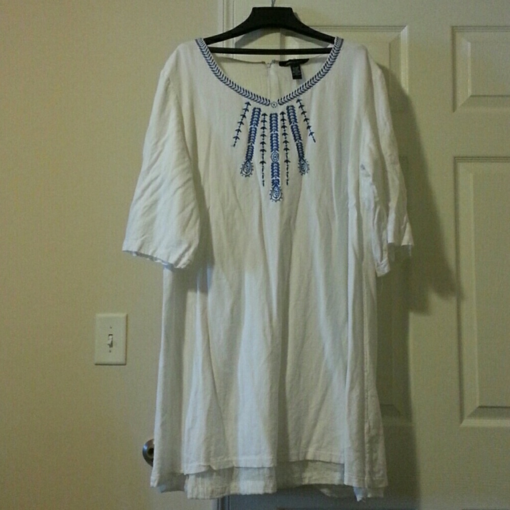 White shift dress
