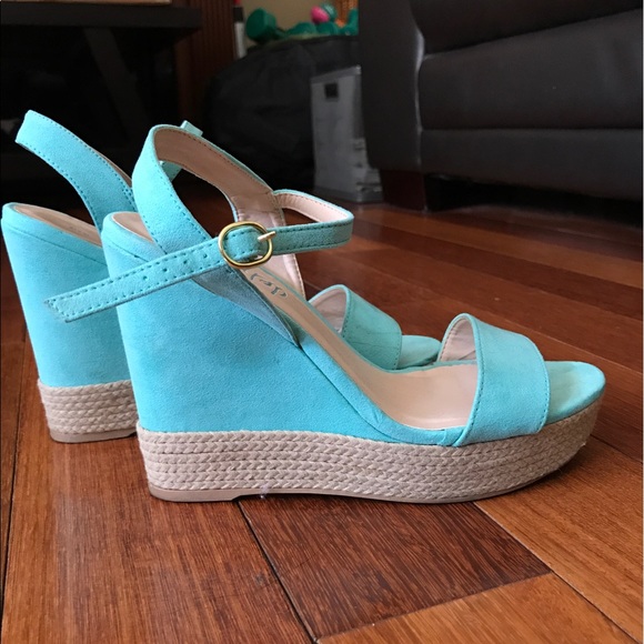 Deb | Shoes | Aqua Blue Wedges | Poshmark