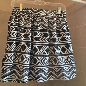 Black and White Printed Skirt