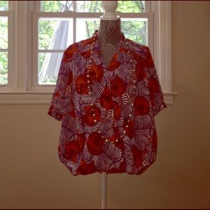 eShakti Retro Blouse - Size 1X (18W)