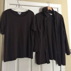 Shirt and hooded jacket set