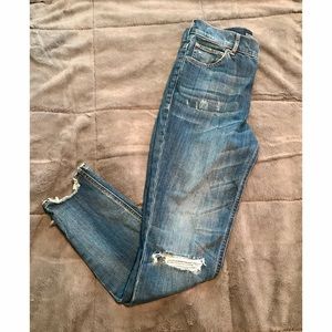 Distressed high waisted jeans size 2