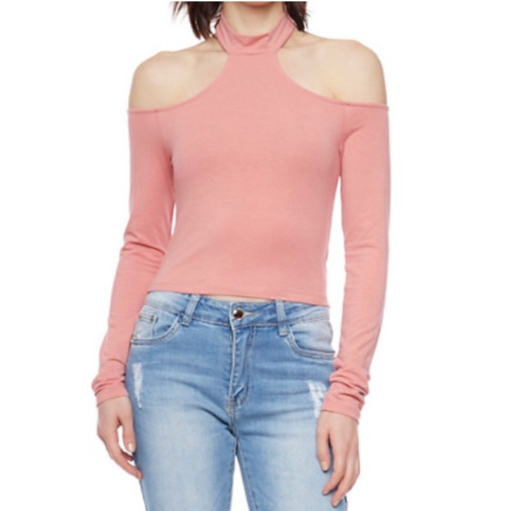 Pink Shoulder-less Blouse