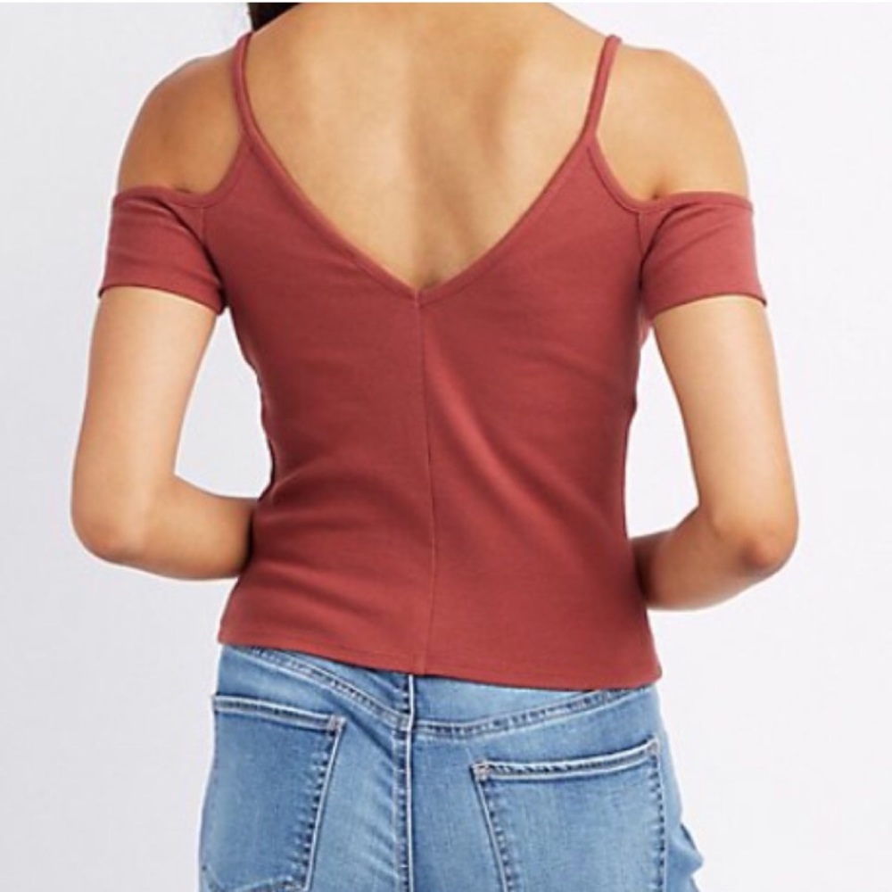 Shoulder-Less Pink Blouse - Picture 2 of 2