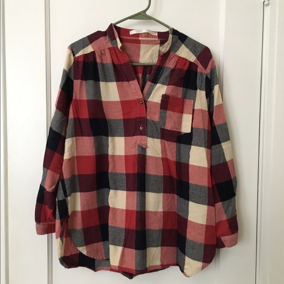 SOLD | ModCloth plaid flannel tunic - Picture 1 of 2