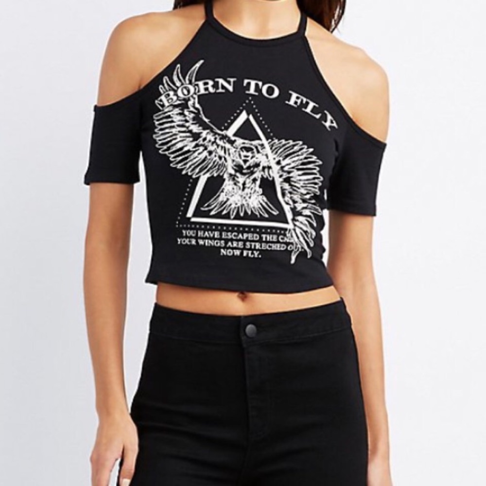 Black Shoulder-less Blouse