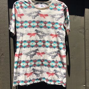 On the BYAS tribal print t-shirt