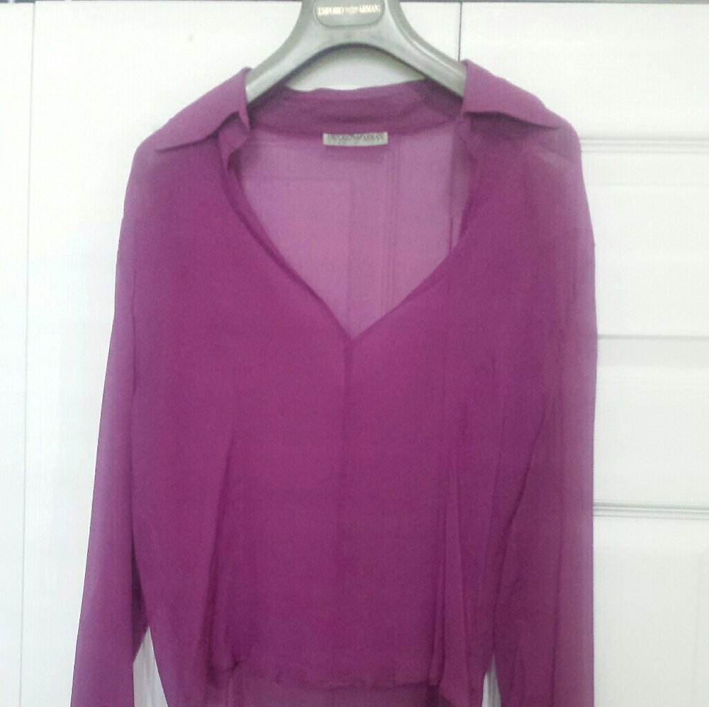 Emporio Armani fuschia sheer top