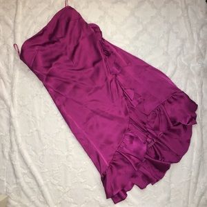 Banana Republic Strapless Fuschia Silk Formal