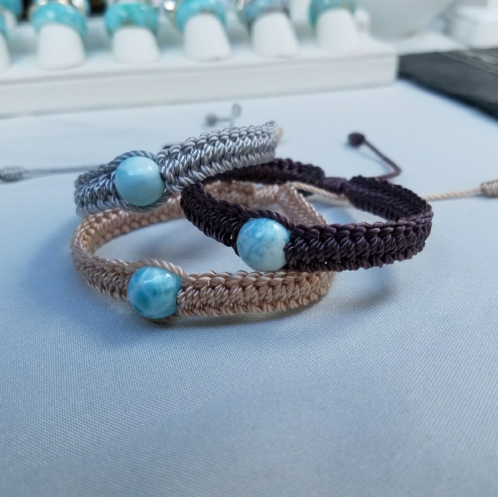 Larimar Bead Friendship Bracelet - Picture 1 of 4