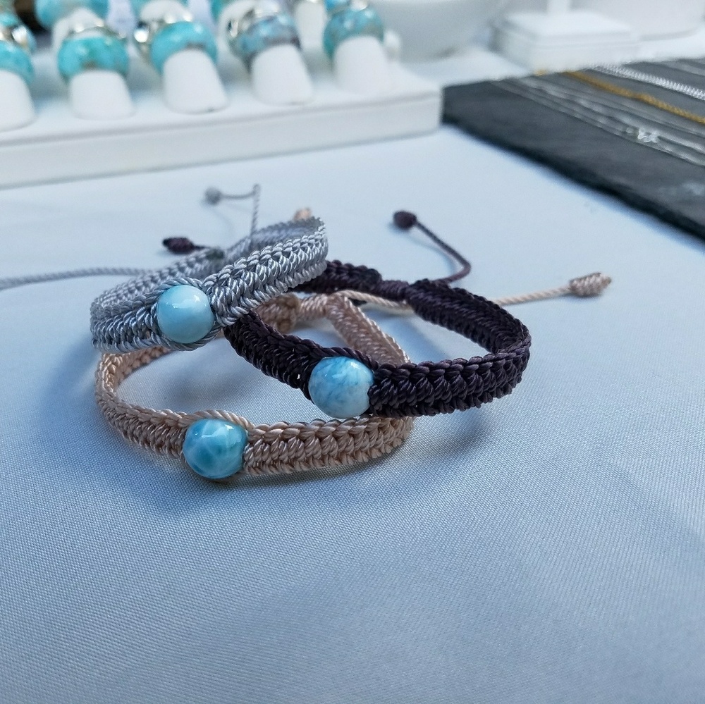 Larimar Bead Friendship Bracelet - Picture 2 of 4