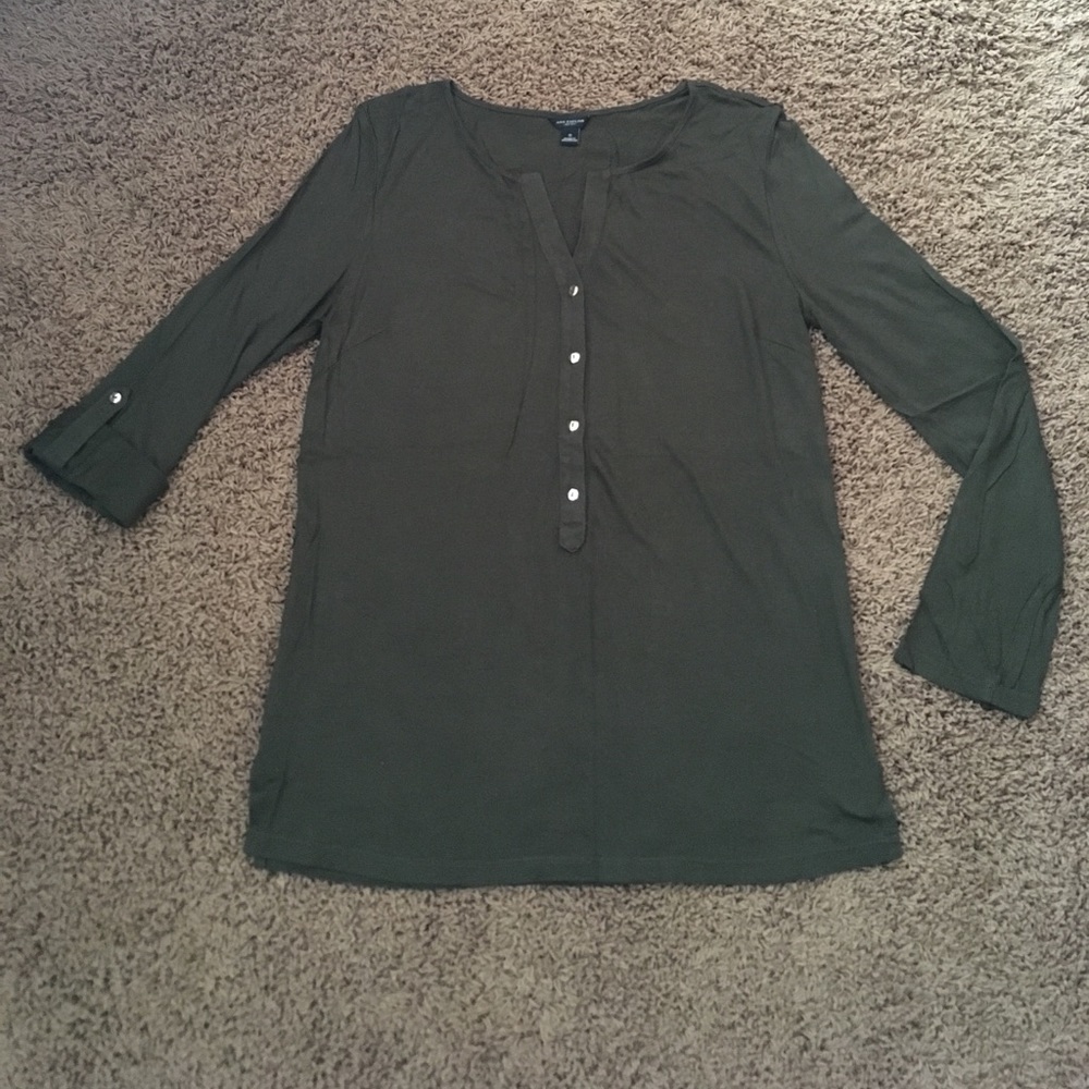 Ann Tylor hunter green long and 3/4 top S