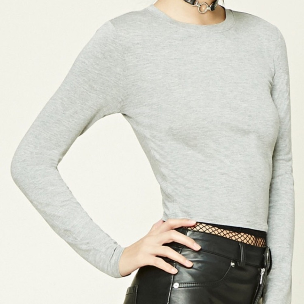 Gray Crop Top