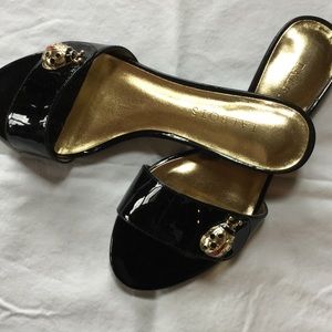 Ladybug black sling flats