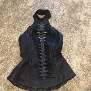 Pleather halter top