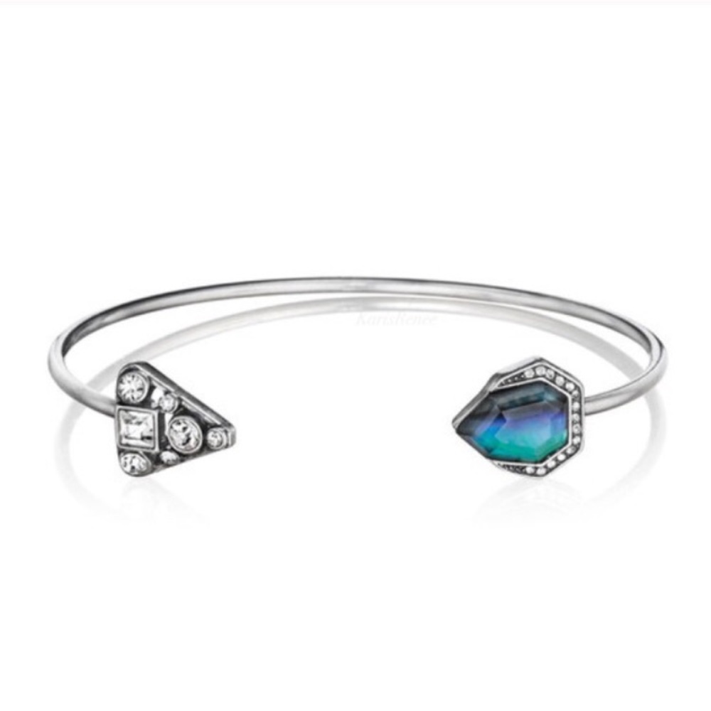 Jewelry | Open cuff silver blue bangle bracelet - Picture 3 of 3
