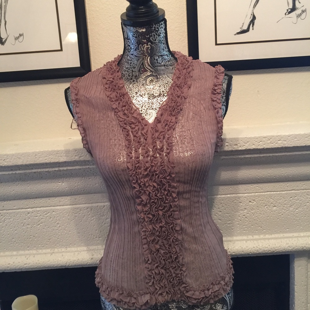 Sheer ruffled blouse