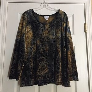 Long sleeve velveteen blouse