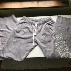 VS PINK Light grey sweat pants