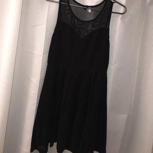 Black dress with mesh detail
