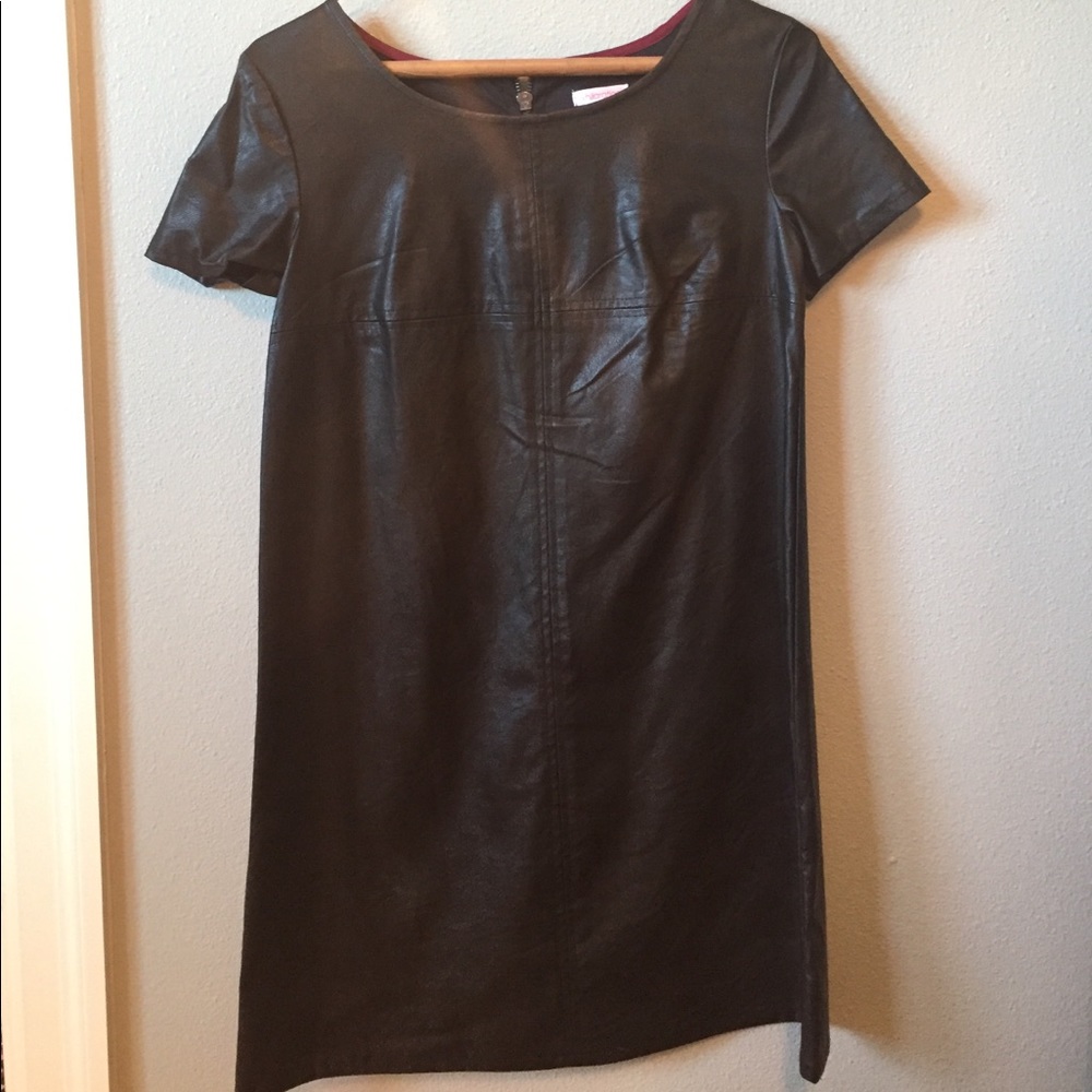 Target black faux leather dress