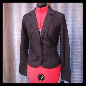 BNWT BCX Black Blue Pinstriped Blazer Jacket