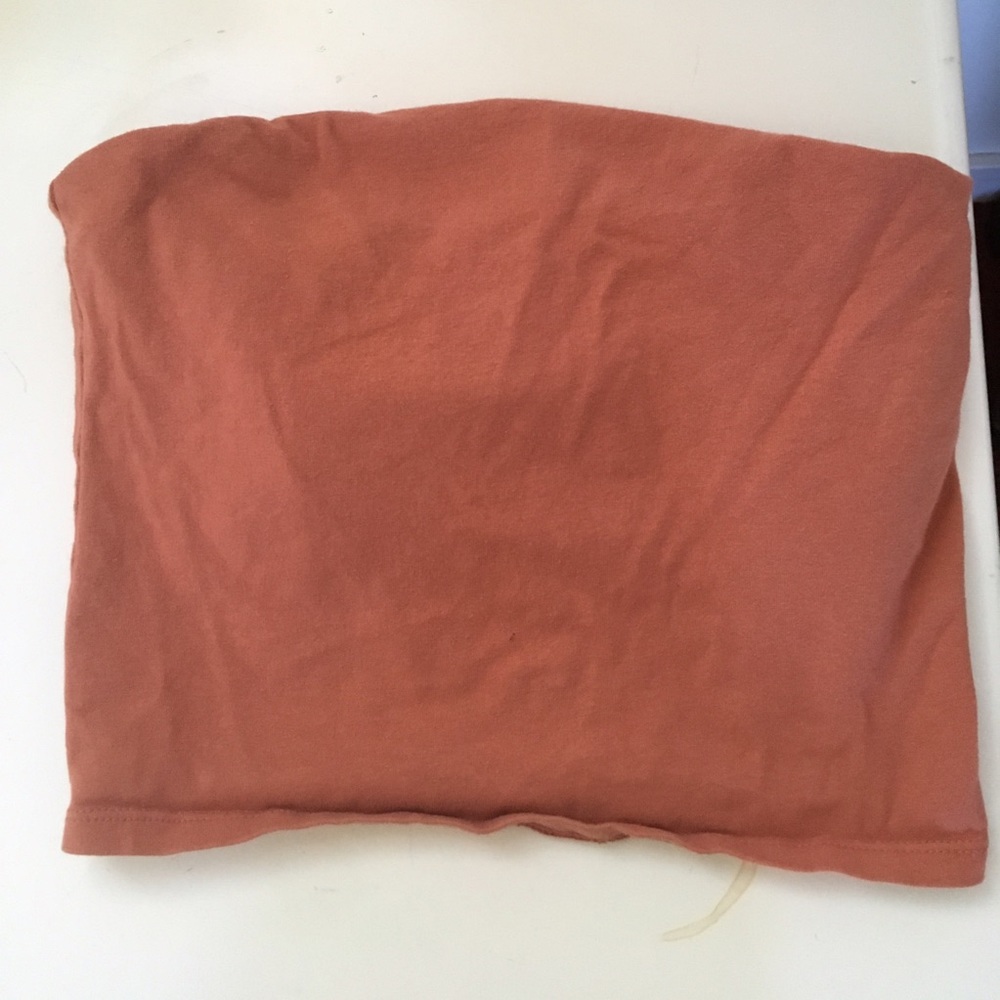 Strapless orange shirt