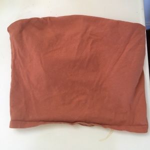 Strapless orange shirt