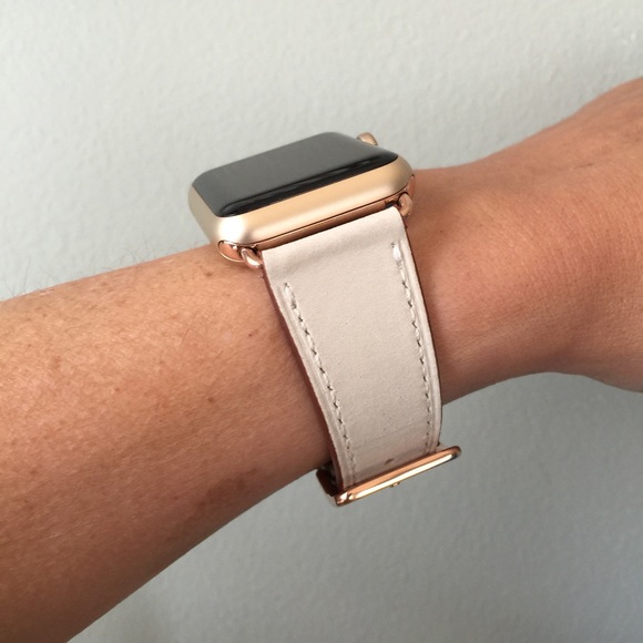 Juxli Home Other - 🌸ROSE GOLD Ivory Leather Apple Watch Band 🌸